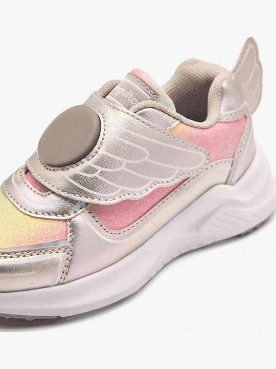 Kids Sneakers with Scratch & Lights Silver