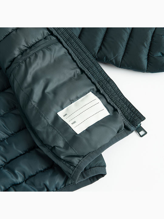 Kids Casual Short Hooded Blue Coat