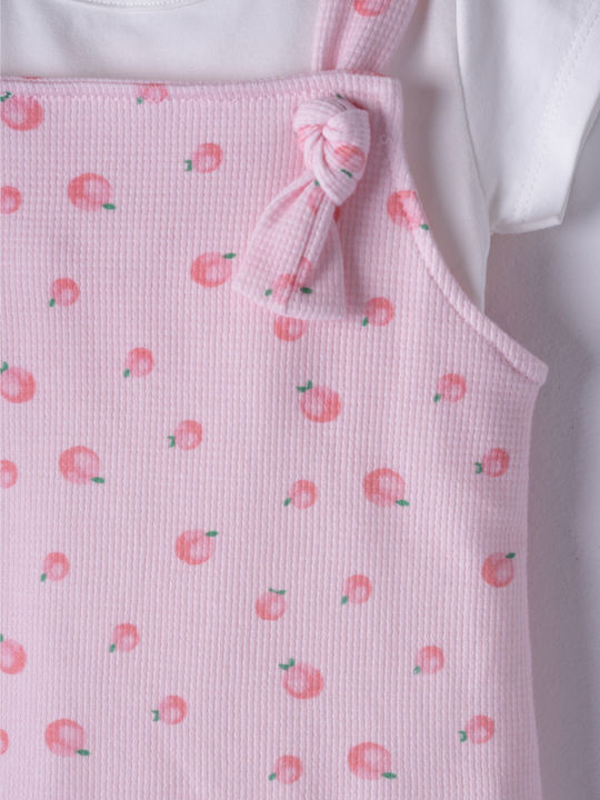 Set Rochii pentru Copii Cu mâneci scurte Set cu Bluză Pink and white