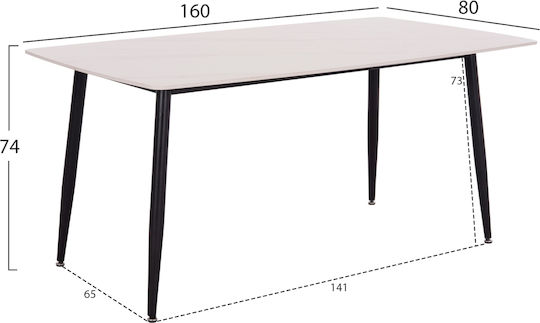 Τραπεζαρία Raven με 6 Καρέκλες 160x80εκ.