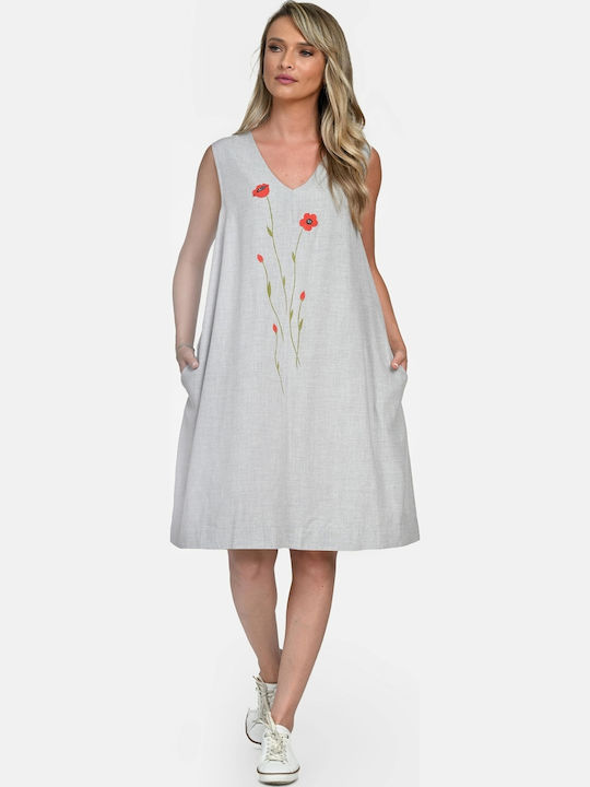 Rochie Midi De Vară Gri