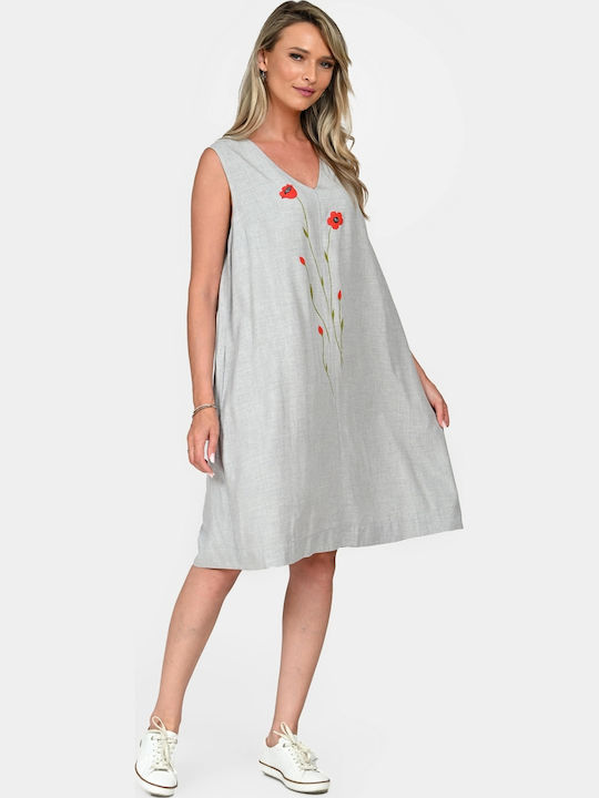 Rochie Midi De Vară Gri