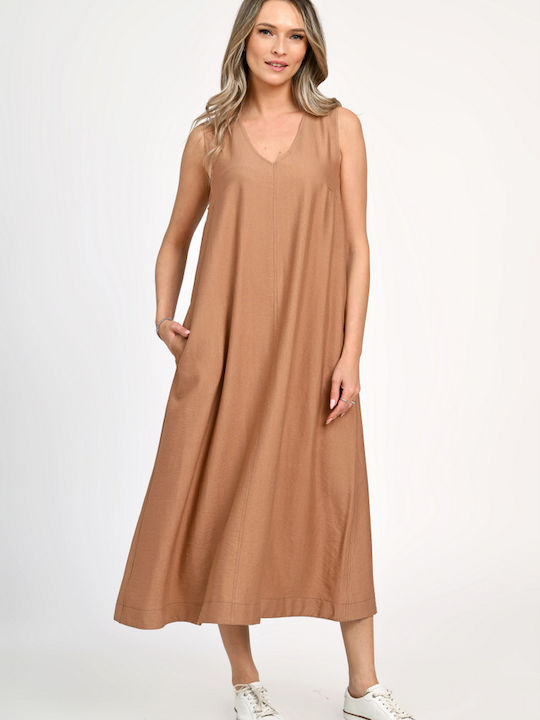 Summer Midi Dress Beige