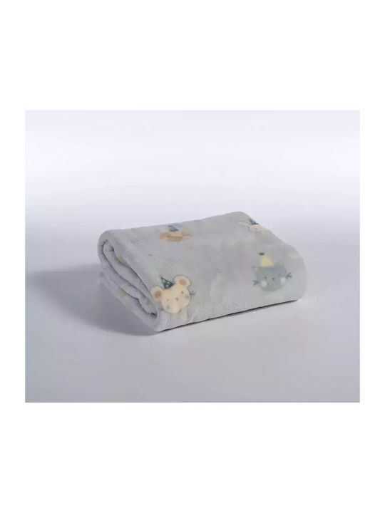 Nef-Nef Homeware Κουβέρτα Κούνιας Party 110x150 Fleece Μπλε 110x150εκ.