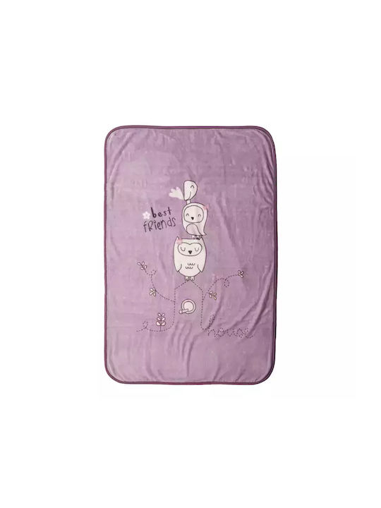 Nef-Nef Homeware Blanket Nursery Swaddling Blankets Best Friends Velvet Lilac 75x100cm