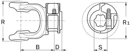 Вилка на вал 5070l0355 G8 S8 H8 34.9x93.5 1-3/8'' Z6 Bondioli & Pavesi