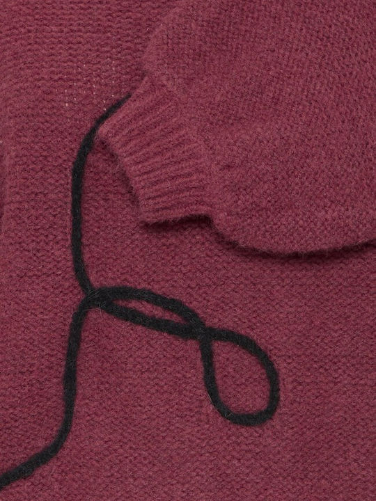 Damen Pullover Wolle Maroon