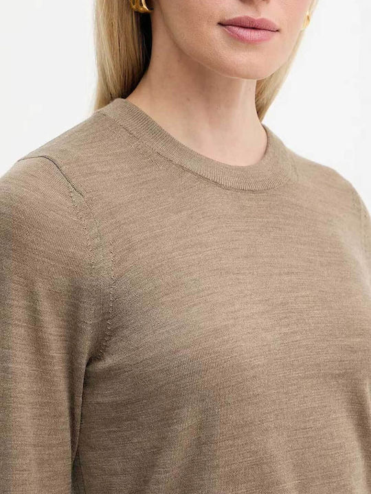 Bluza Damă Pulover Mânecă Lungă Maro Chestnut