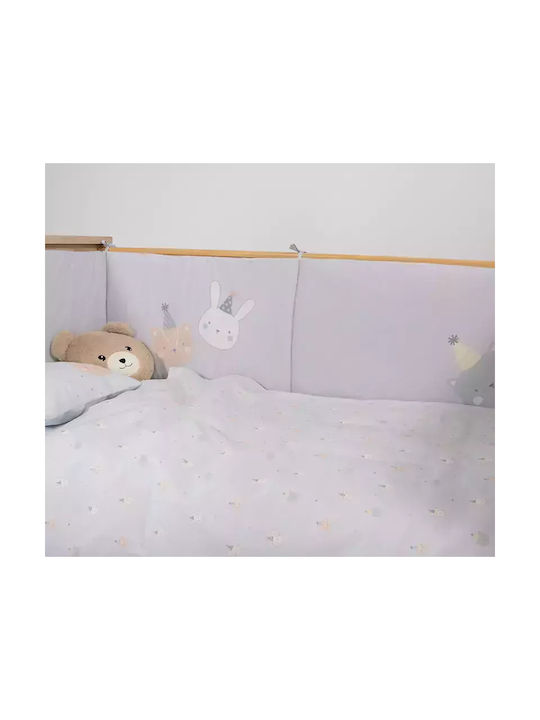 Nef-Nef Homeware Special Party Baby Sheets Set Crib Cotton Blue 120x170cm 3pcs