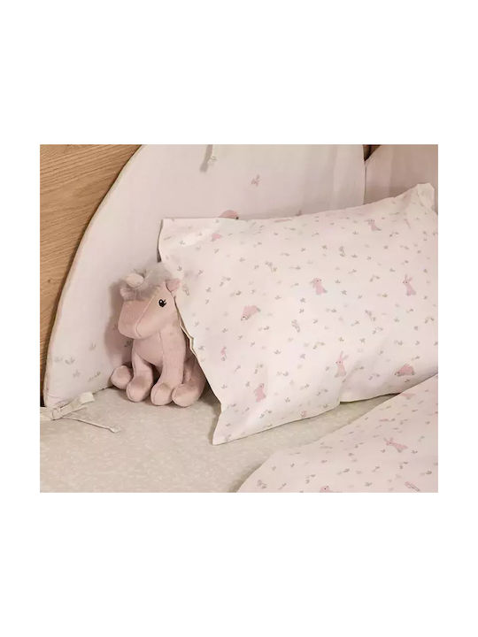 Nef-Nef Homeware Σετ Βρεφικά Σεντόνια Κούνιας Βαμβακερά Country Bunny Εκρού 120x170εκ.