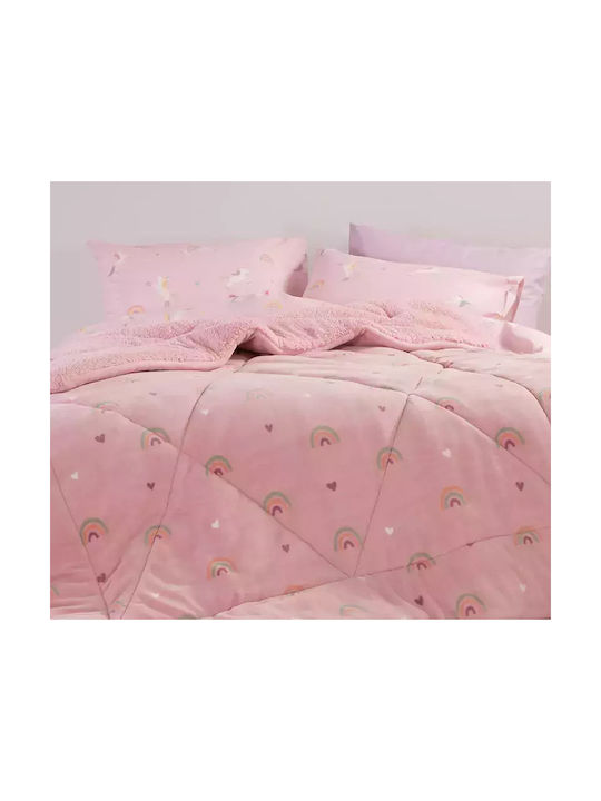 Nef-Nef Homeware Kids Duvet Cover Single Unicorns Style Lilac 160x220cm