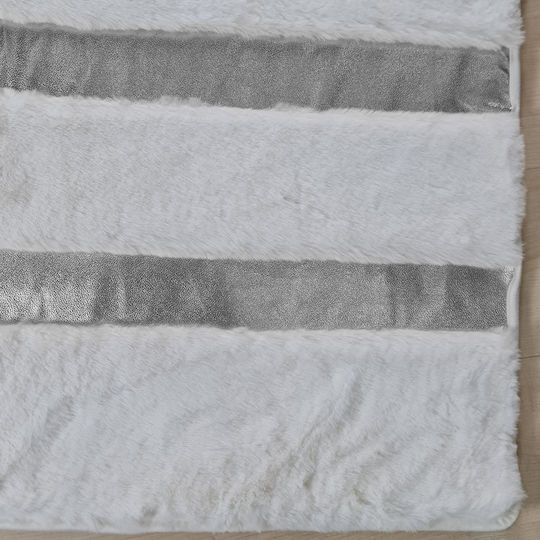 Saray Home Luxurius DSN04 Килим Правоъгълена Furry White-silver