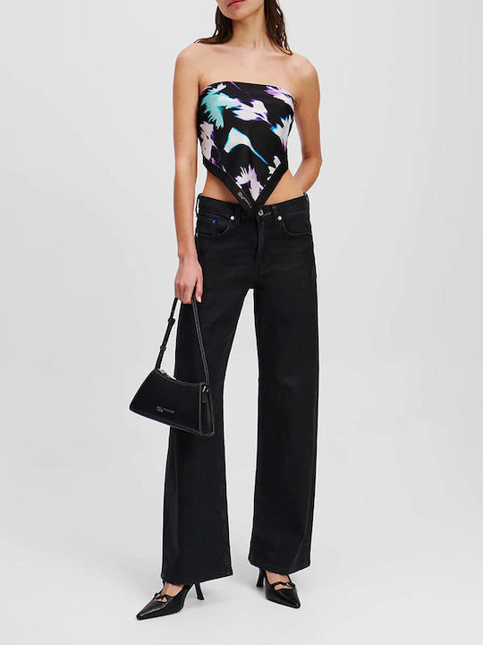 Γυναικείο Jean Παντελόνι σε Relaxed Εφαρμογή Denim Black