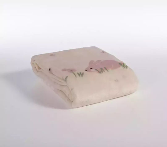 Nef-Nef Homeware Κουβέρτα Κούνιας Country Bunny Βελουτέ Πολύχρωμο 100x140εκ.