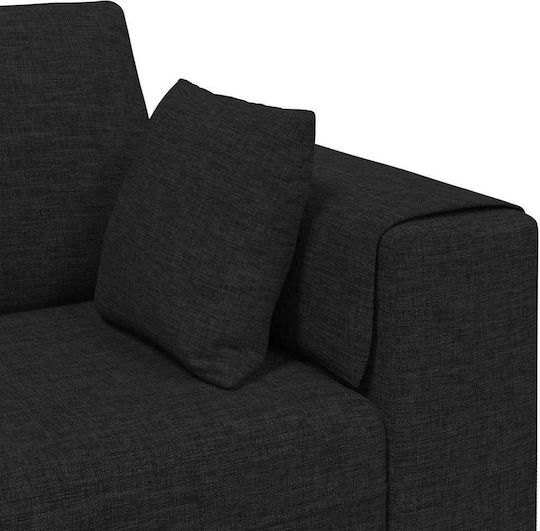 Four Seater Couch Black 250x77x76 cm