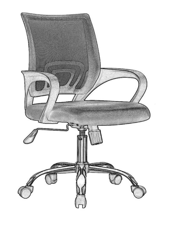 BF2101-F Office Chair with Fixed Arms Blue Woodwell