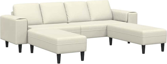 Living Room Furniture Set Couch & Stool Beige