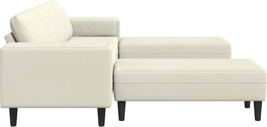 Living Room Furniture Set Couch & Stool Beige
