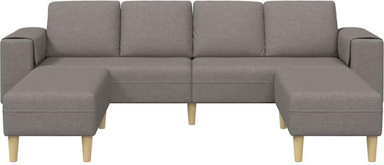 Living Room Furniture Set Couch & Stool Brown