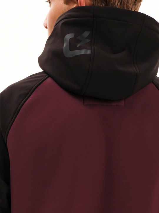 Raglan Bonded Winter Bomber Jacket Waterproof and Windproof Burgundy