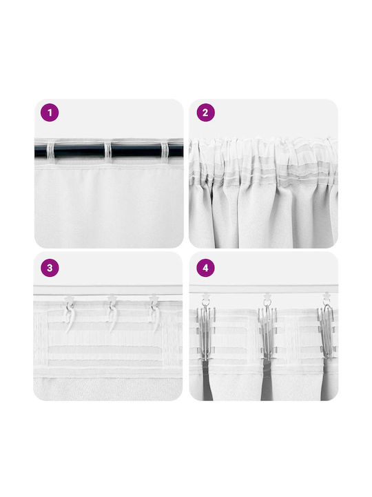 vidaXL Set Vorhänge Verdunkelung Fenster mit Bleistiftfalten Weiße 140x260cm