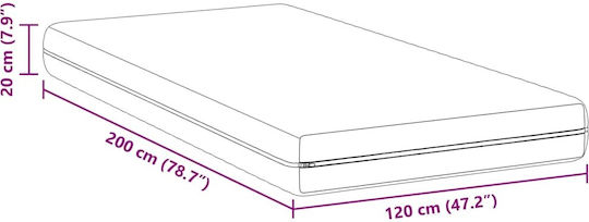 vidaXL Semi-double Ergonomic Mattress 120x200x20cm
