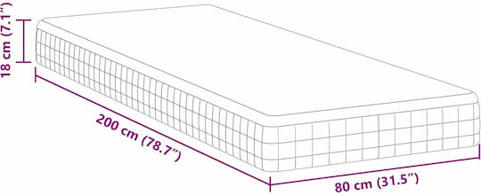 vidaXL Single Orthopedic Mattress 80x200x18cm