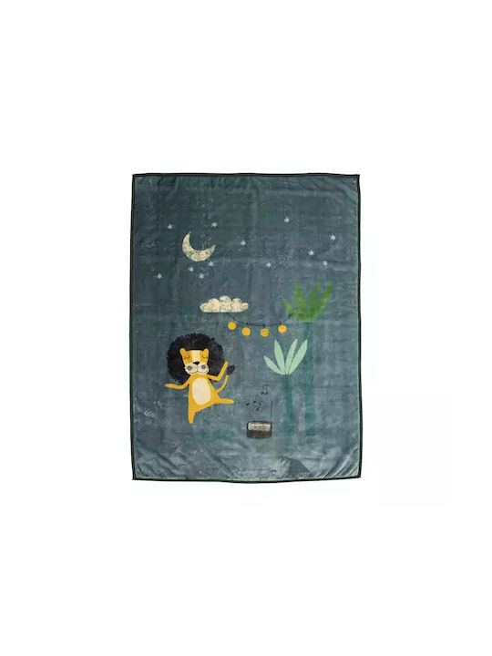 Nef-Nef Homeware Blanket Velvet Wild Dance Stone Blue 160x220cm