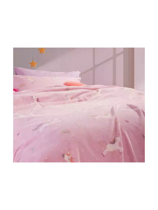 Nef-Nef Homeware Blanket Fleece Unicorns Style Lilac 160x220cm