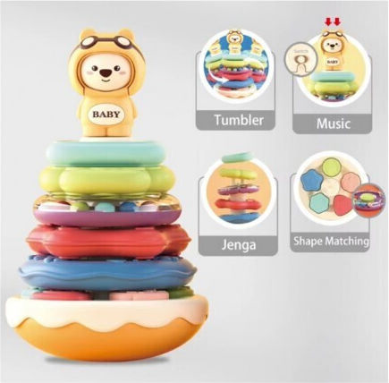 Lazarid Pyramid Toy with Music for 18++ Months