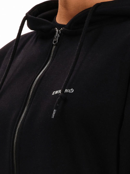 Long Women's Sweatshirt Jacket Hooded Black