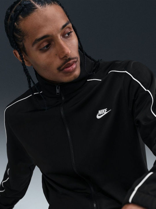 Sportswear Club Tracksuit Glossy with Elastic Black / White