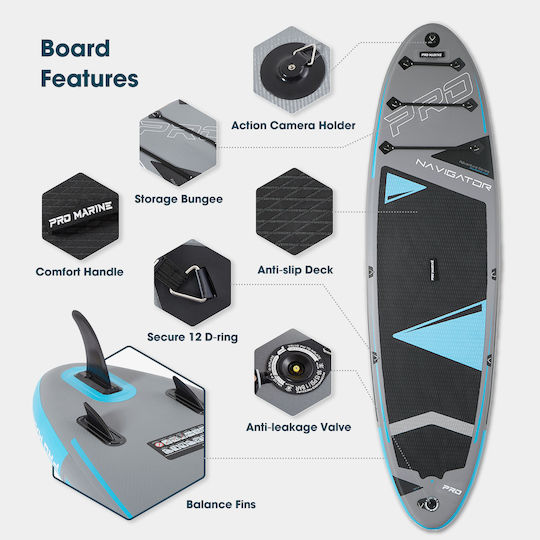 Inflatable SUP Board / Kayak with Length 3.05m Gray