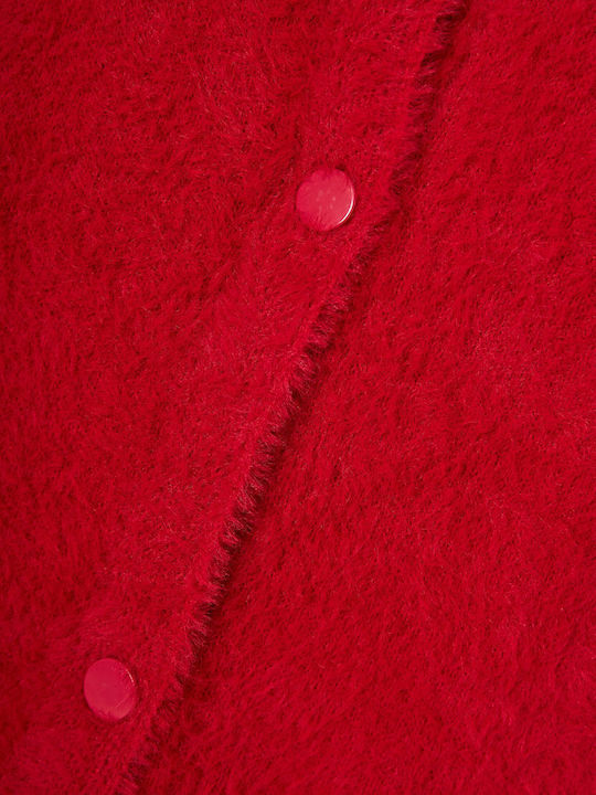 Women's Cardigan with Buttons Scarlet Red