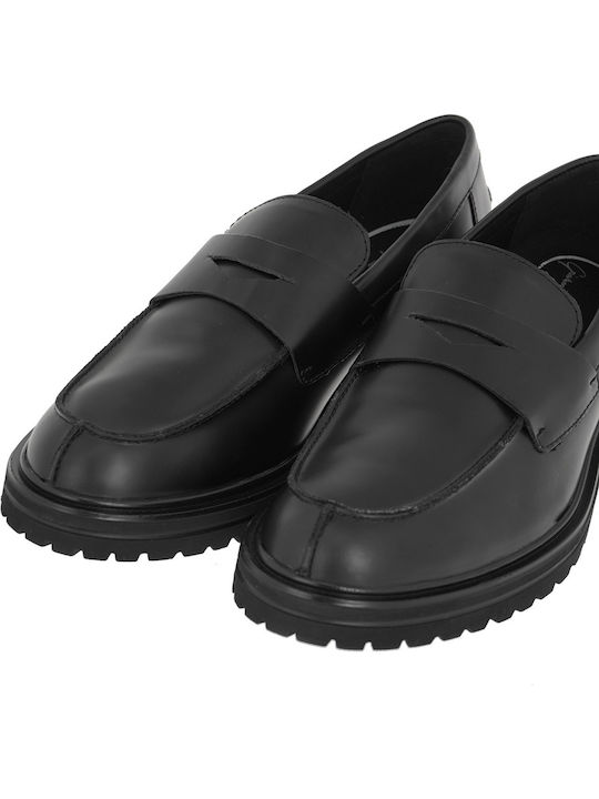 Δερμάτινα Ανδρικά Loafers σε Μαύρο Χρώμα