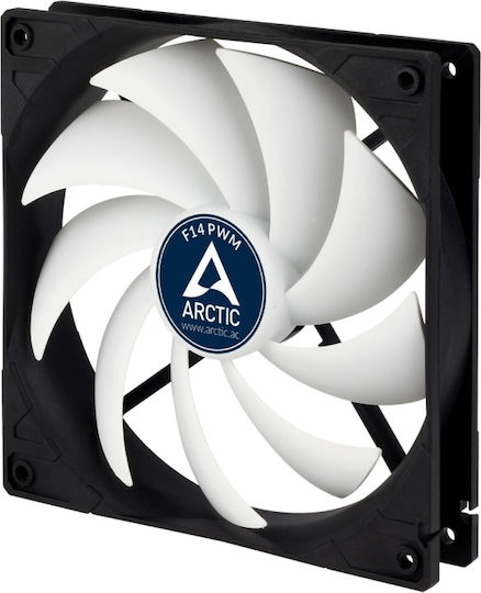 Arctic F14 PWM Gehäuselüfter 140mm mit Verbindung 4-Pin 1Stück Black/White