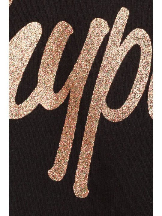Cropped Women's Sweatshirt Hooded Black