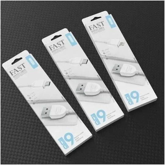 Ezra Regular USB 2.0 to micro USB Cable Λευκό 1.2m (DC19-V8)