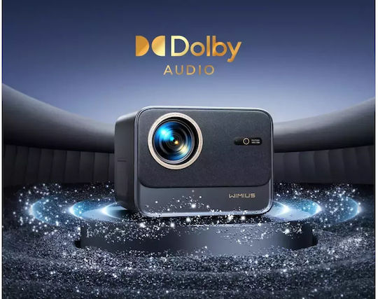 Wimius K9 Mini 3D Projektor DLP Full HD Normale Lampe mit Wi-Fi und Eingebauten Lautsprechern Schwarz
