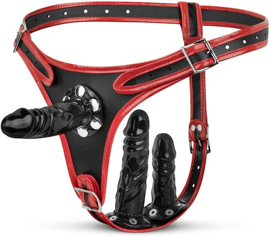 Fetish Collection Triple Dildo Strap-on Harness