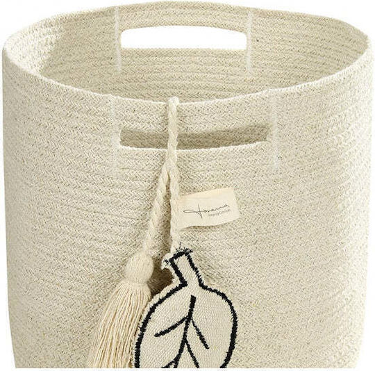 Lorena Canals Decorative Basket Fabric with Handles Ecru 30x30x30cm