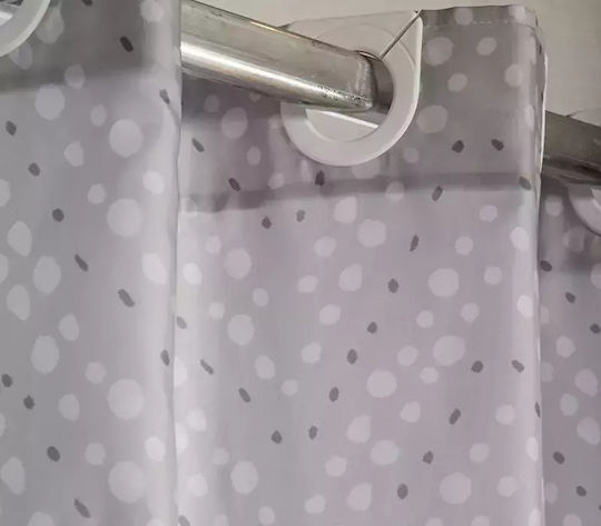Nef-Nef Homeware Fonteste Fabric Shower Curtain with Grommets 180x180cm Silver Nef-Nef Homeware Fonteste Fabric Shower Curtain with Grommets 180x180cm Silver