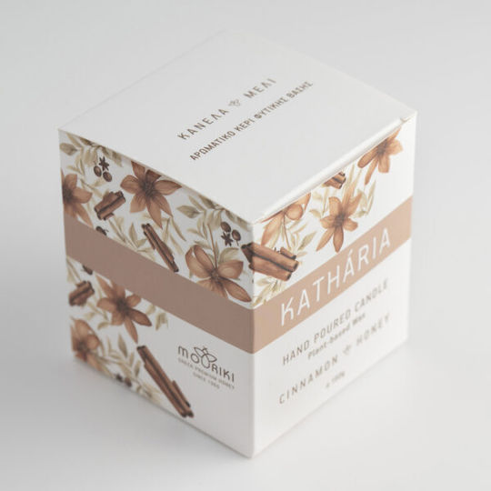 Meli Mouriki Aromatisches Soja-Kerze mit Zimt Parfüm 160gr