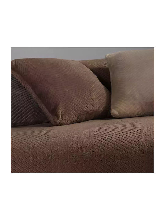 Nef-Nef Homeware Dakari Three-Seater Sofa Throw Fleece 180x300cm Brown