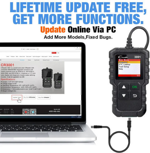 Launch CReader 3001 Instrument de diagnosticare auto Digital OBD 2 cu Cablu
