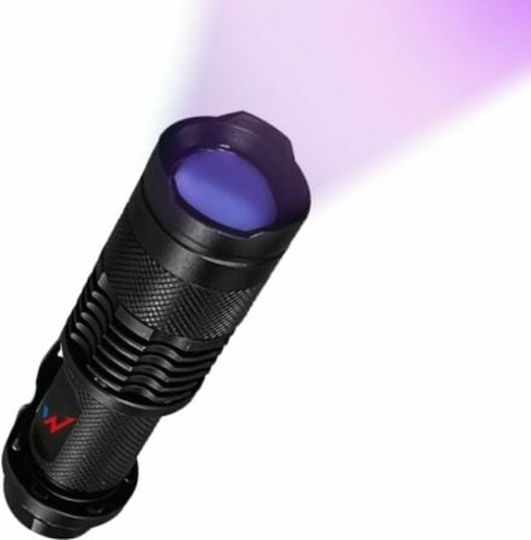 Wonder Rechargeable Flashlight LED UV IP44 Wt1501L Black