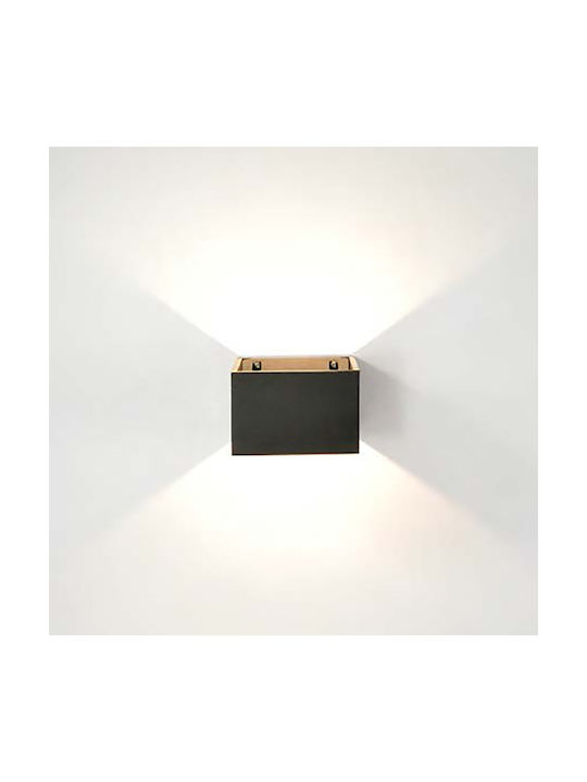 Luma Lamp Wall with Integrated LED and Warm White Light Black 13x8cm
