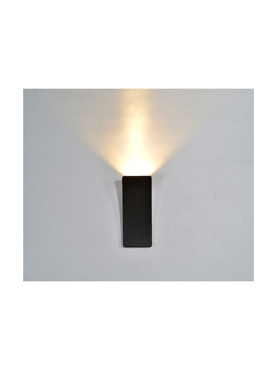 Luma Lamp Wall with Integrated LED and Warm White Light Black 8.5x8.5x20cm