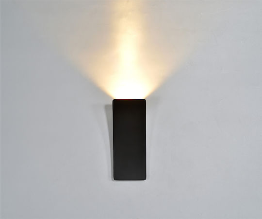 Luma Lamp Wall with Integrated LED and Warm White Light Black 8.5x8.5x20cm