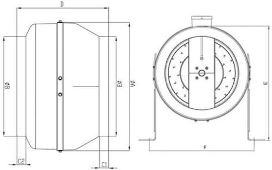 Bahcivan Εξαεριστήρας Αεραγωγών BDTX160-A Διαμέτρου 160mm